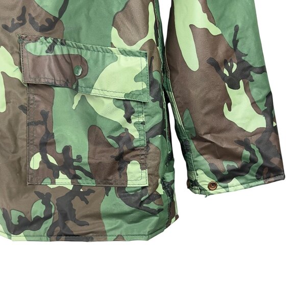 Rothco Camouflage Hooded Rain Jacket Men M Waterproof PVC Insulated Lined - Picture 6 of 12